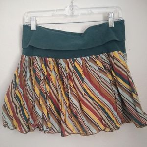 H&M multi-colored striped flowy skirt size 8